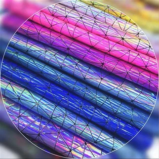 Maxsus Pu lazer ko'zgu uchburulamasini sintetik charm sumka poyabzal kosmetik sumkalari charm matosi